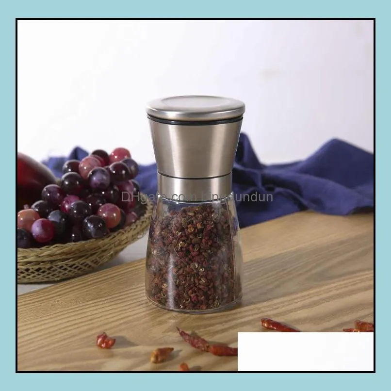 pepper mill grinder stainless steel manual salt portable glass muller sauce home kitchen tool sn3923