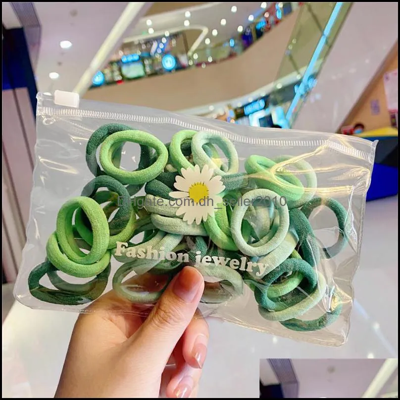 50pcs/bag children cute candy cartoon solid elastic hair bands girls lovely srunchies rubber bands kid hair accessories c3