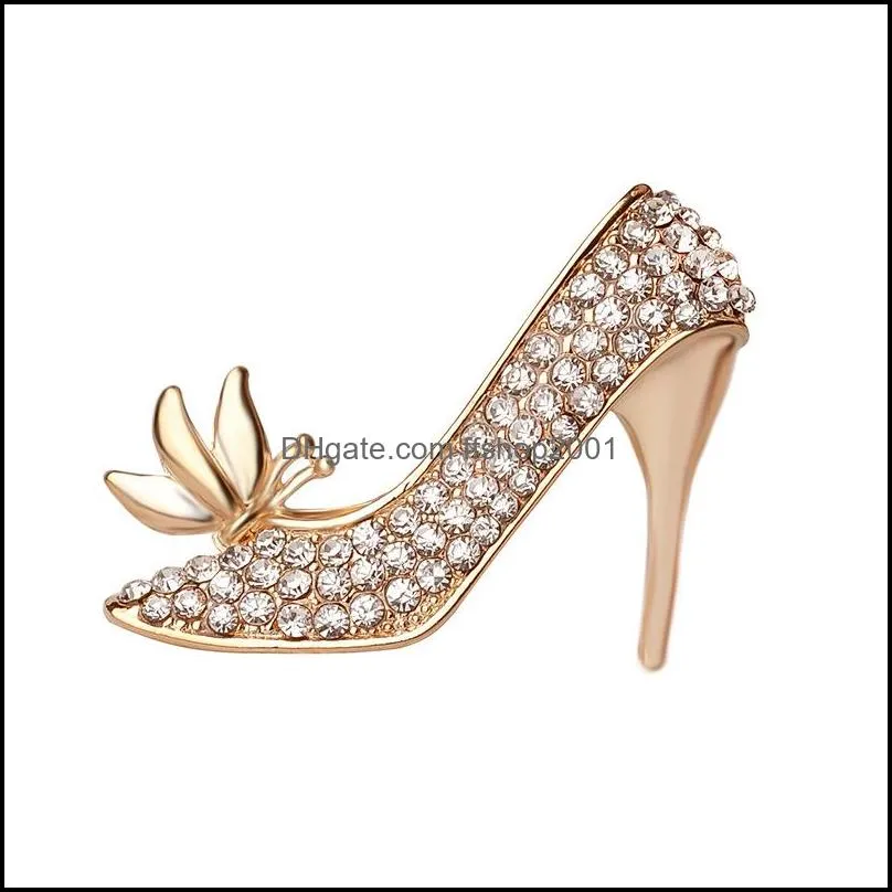  arrival bling  high heels brooches rhinestone dance shoes collar lapel pins badge for women men jewelry gift