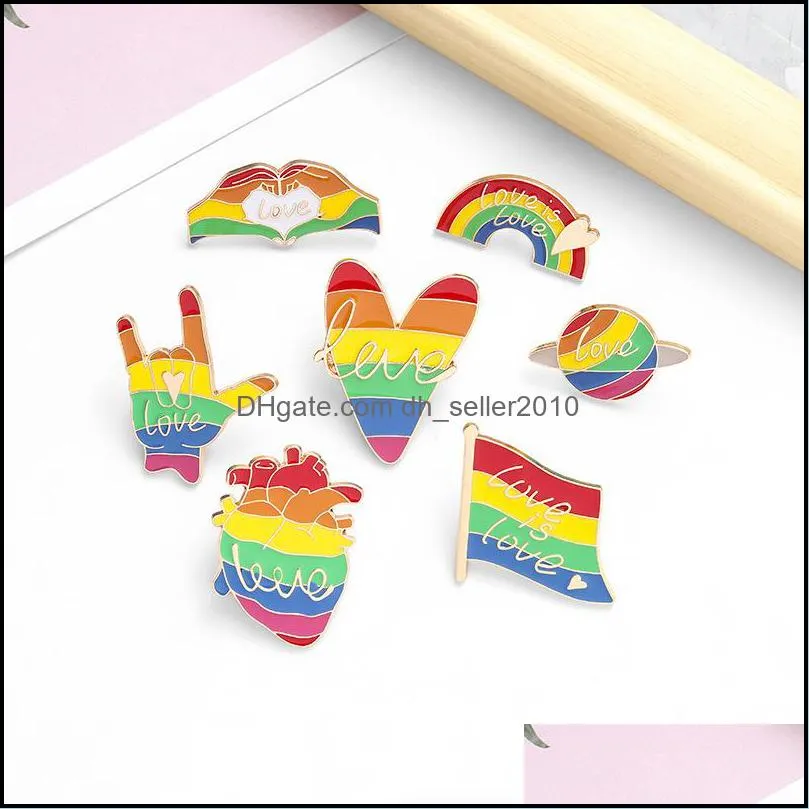 rainbow letter series brooches pin creative cartoon bifrost heart brooch metal jewelry gifts 1 8qh t2