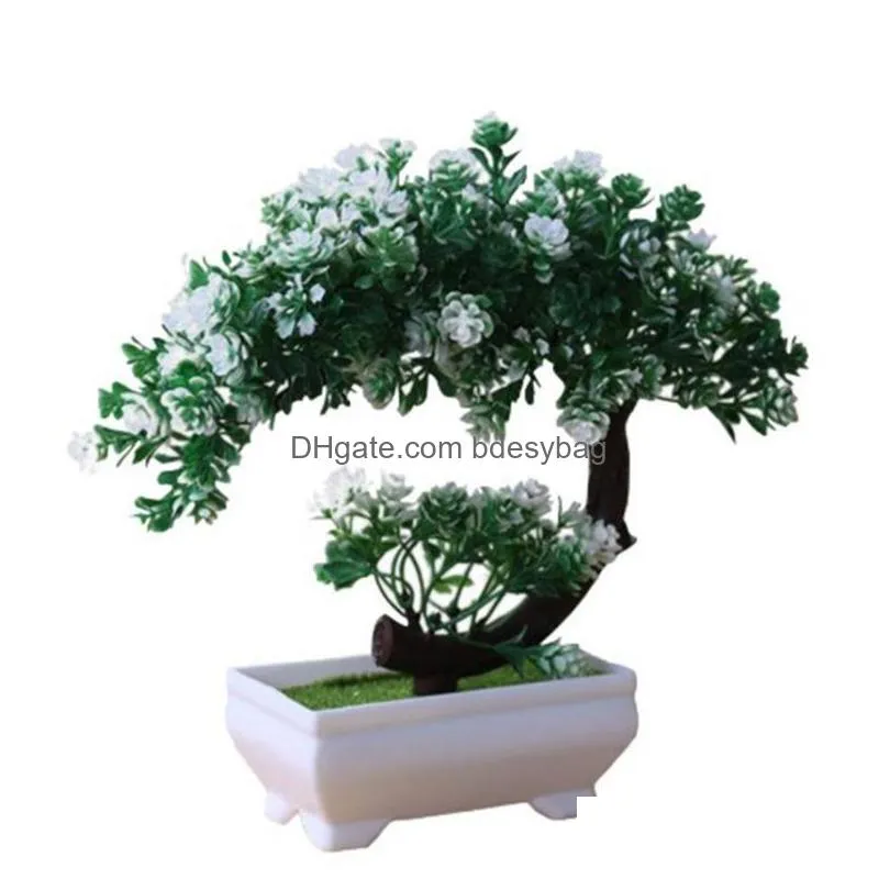 decorative flowers wreaths artificial potted plant for home diningtable office decoration1