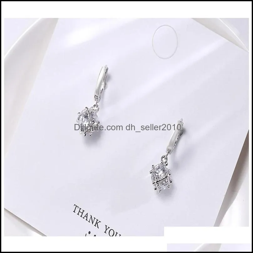  925 silver fashion jewelry authentic teardrop snow crystal from ladies earrings for woman 59 e3