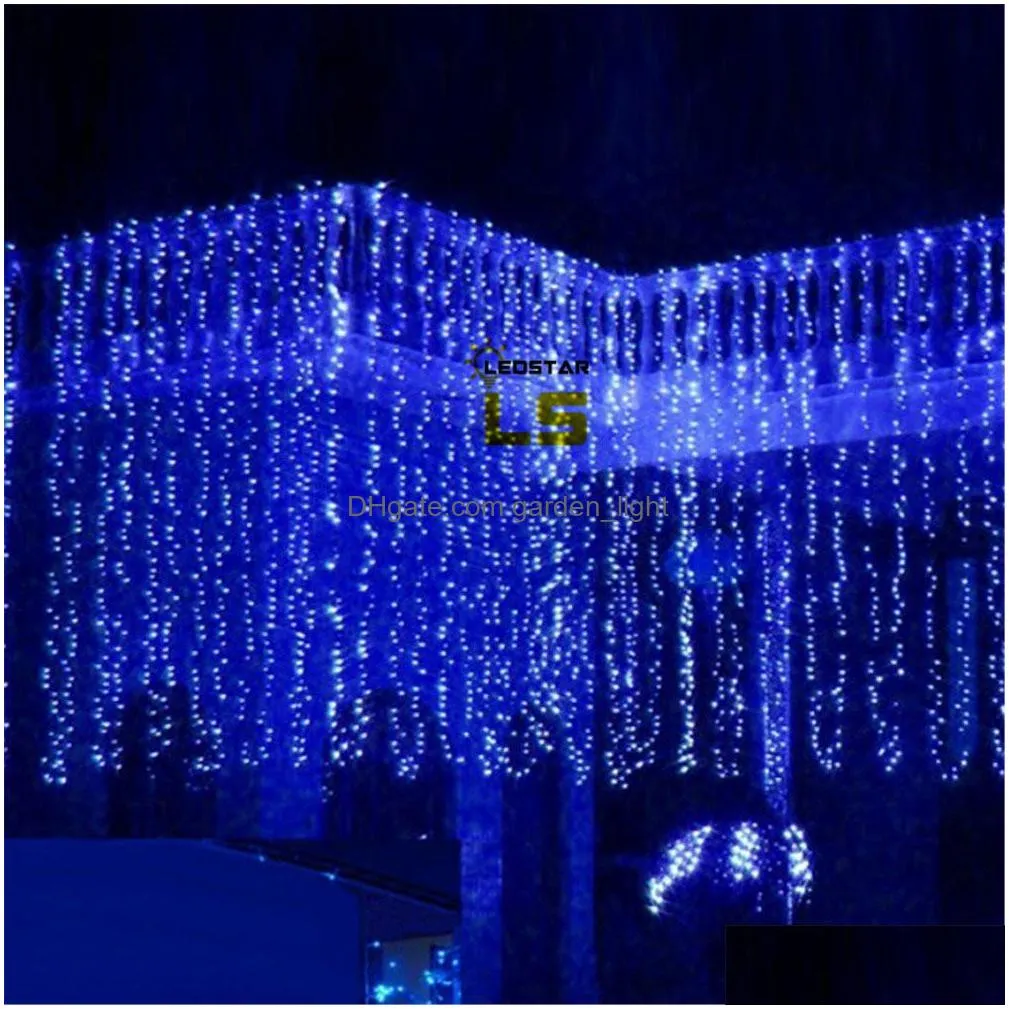 300leds 9.8ft x 9.8ft 3x3m lights wedding christmas string birthday party outdoor home decorative fairy curtain garlands