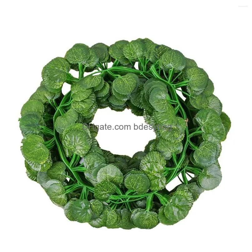 decorative flowers artificial hanging garland uv resistant green leaves fake plants vines for home wall arch decor