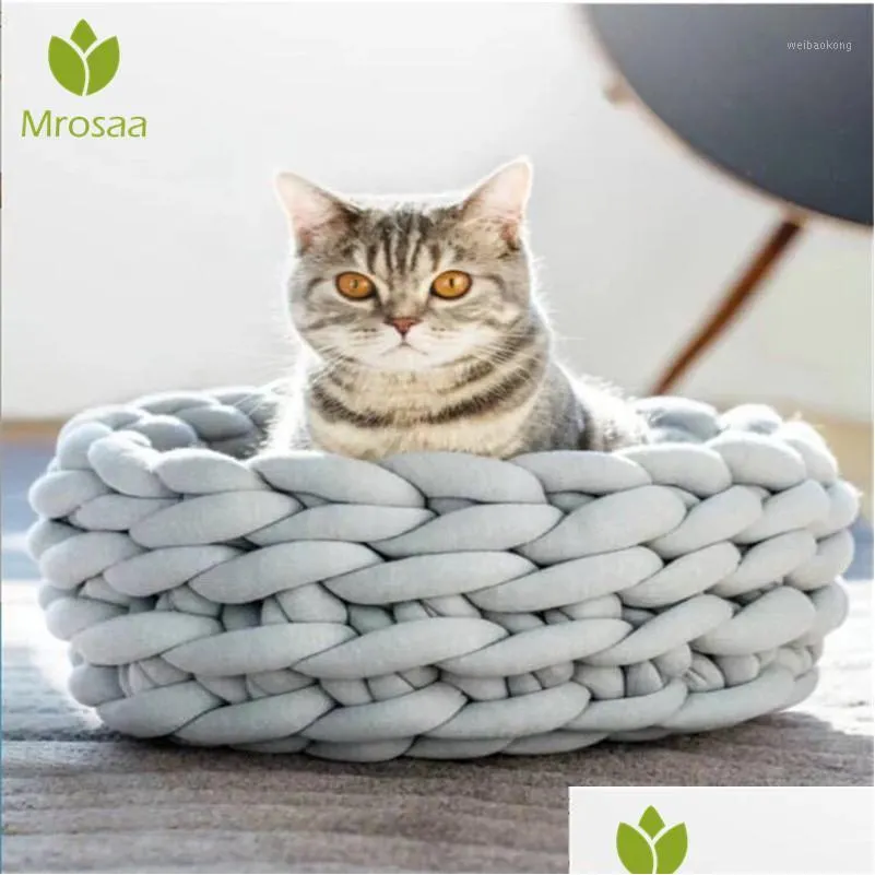 cat beds furniture knitted pet bed dog puppy pillow house soft warm mat mini comfortable nest kennel supplies1