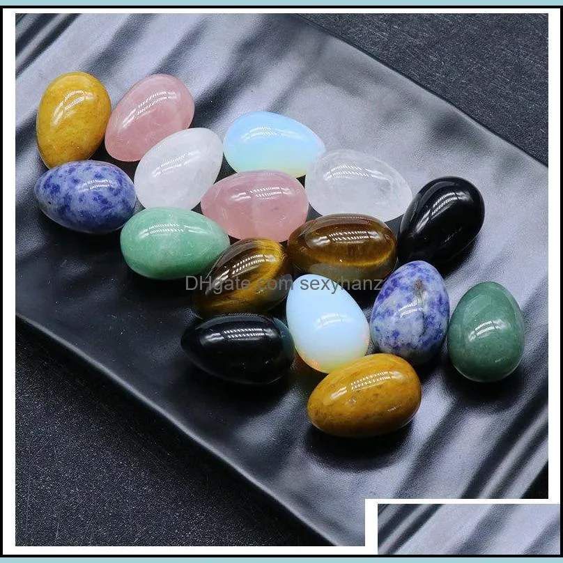 natural stone egg shaped 30mm crystal jade tiger eye small egg rose quartz tigers eye opal ornaments jewelry accessory
