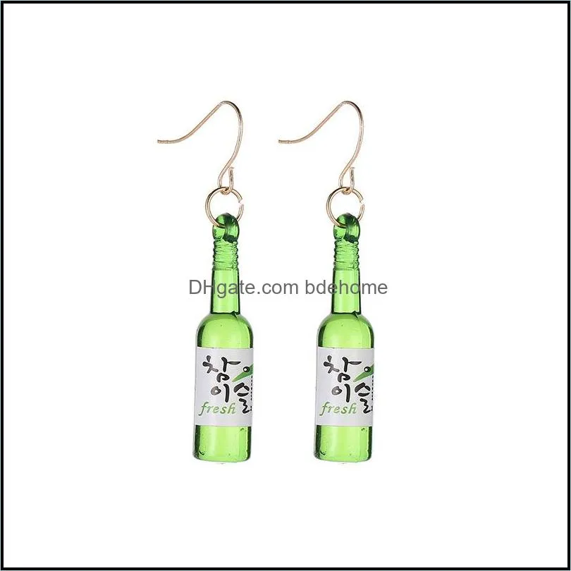 funny women earring resin drop funny custom cute girls charm liquor spirits bottle cans jewelry