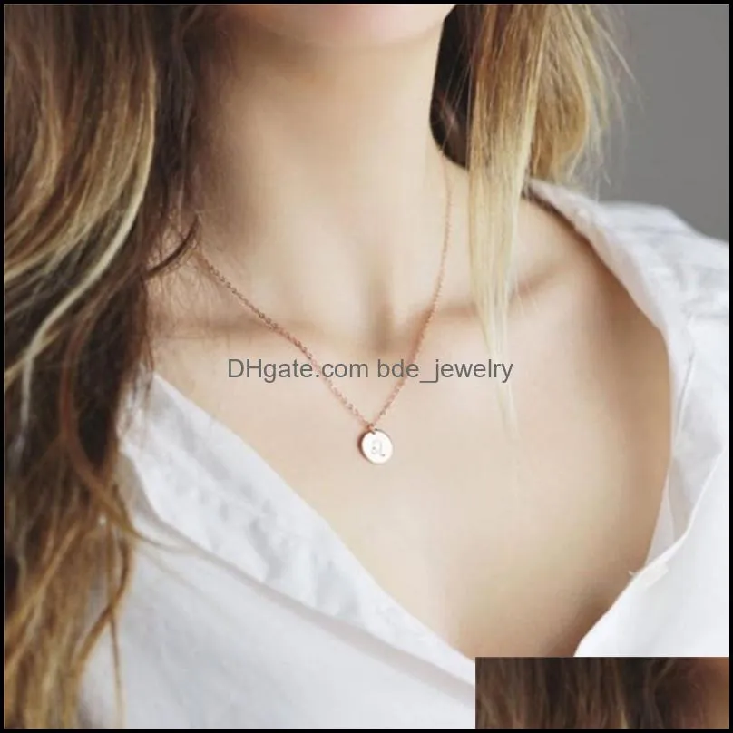 simple 12 zodiac sign pendant necklace for gold silver rose gold coin constellation charm chains fashion jewelry in bulk