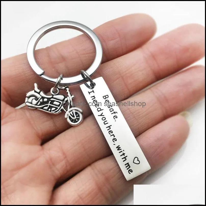 2019 personalized keychain drive safe i need you here with me engraved keychain aluminum fashion jewelry boyfriend father day gift