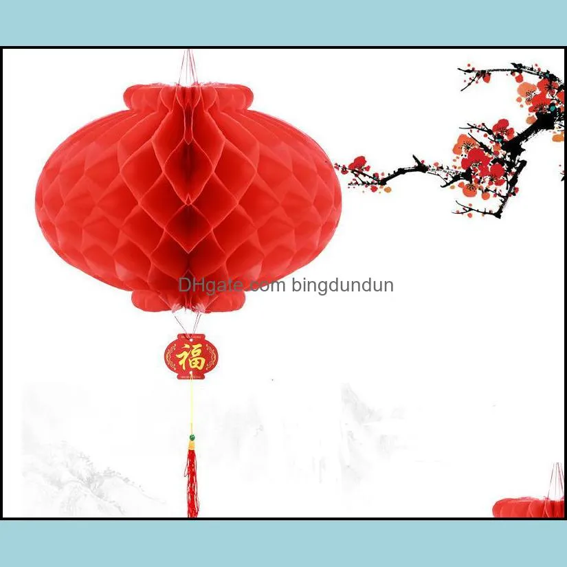 traditional chinese red paper lantern for spring festival new year christmas decoration hang waterproof festival lanterns sn3646