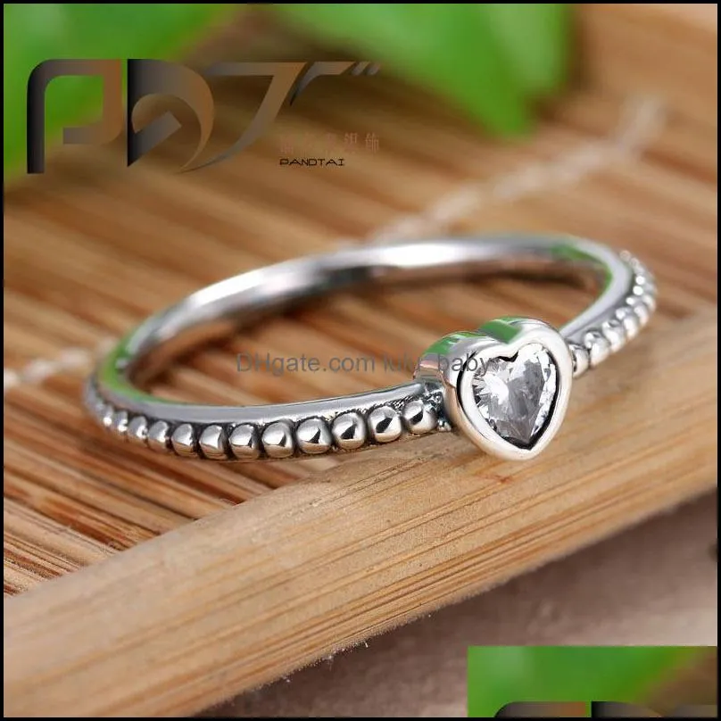 925 silver heart ring fit pandora cz anniversary jewelry for women christmas gift
