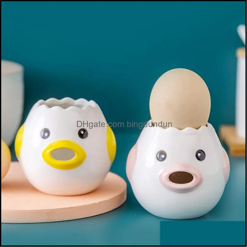 newcute chicken ceramic egg white separator creative egg yolk protein dividers filter baking tools kitchen accessories rrb12619