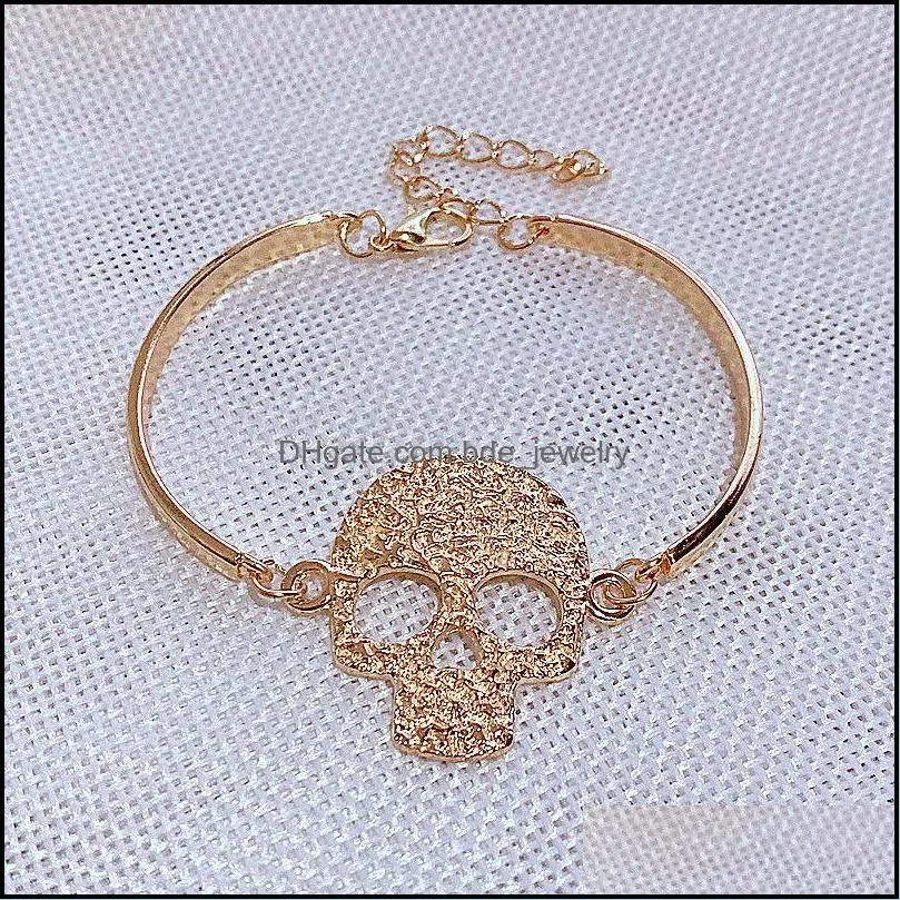 casual gorgeous gothic hand made fine sugar skull cuff bangle bracelet jewelry hallowmas gifts bracelets for women men gift