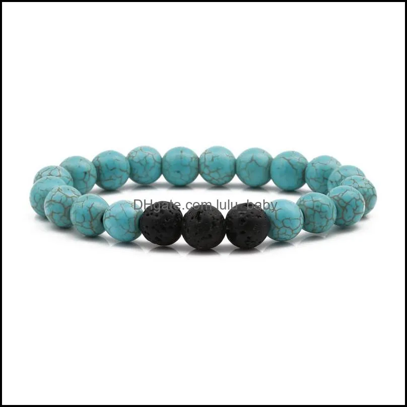 natural black lava stone bead turquoises bracelet black volcanic rocks bracelets stretch energy yoga gift bracelets prom jewelry1 791