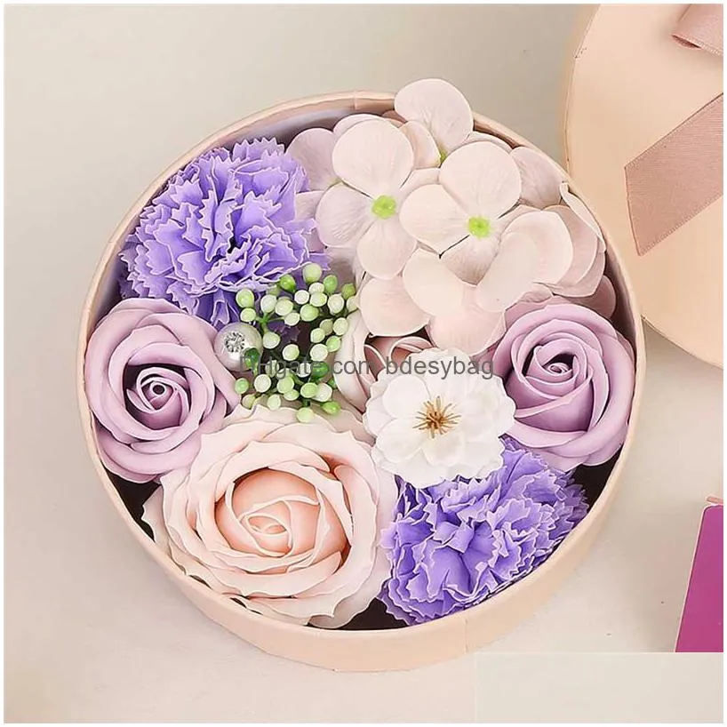 decorative flowers wreaths valentines day diy soap flower gift rose box bouquet wedding festival home decorations 4d111