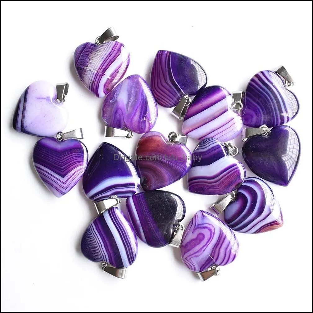 natural stripe onyx heart shape charms pendants for jewelry making diy earrings necklace