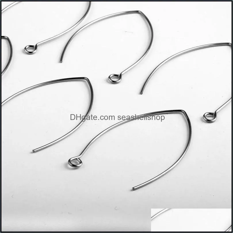  est fashion diy stainless steel silver long ear hook earrings accessories for women 35mmx40mm size jewelry making