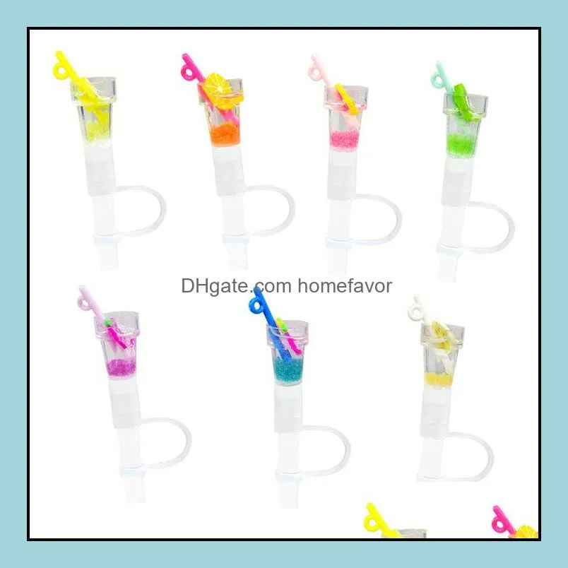 fast dhs or fedex 200pcs custom pattern straw toppers charms silicone rubber cover drinking dust plug fit for decorative 8mm straw children party