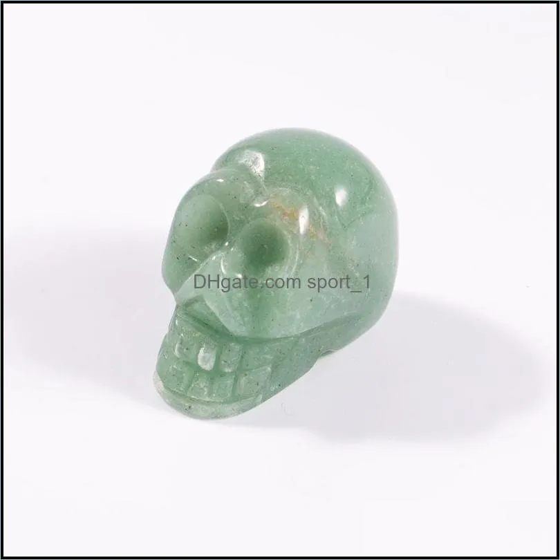 natural crystal stone ornaments skull carved statues reiki healing quartz mineral tumbled gemstones hand piece home decoration