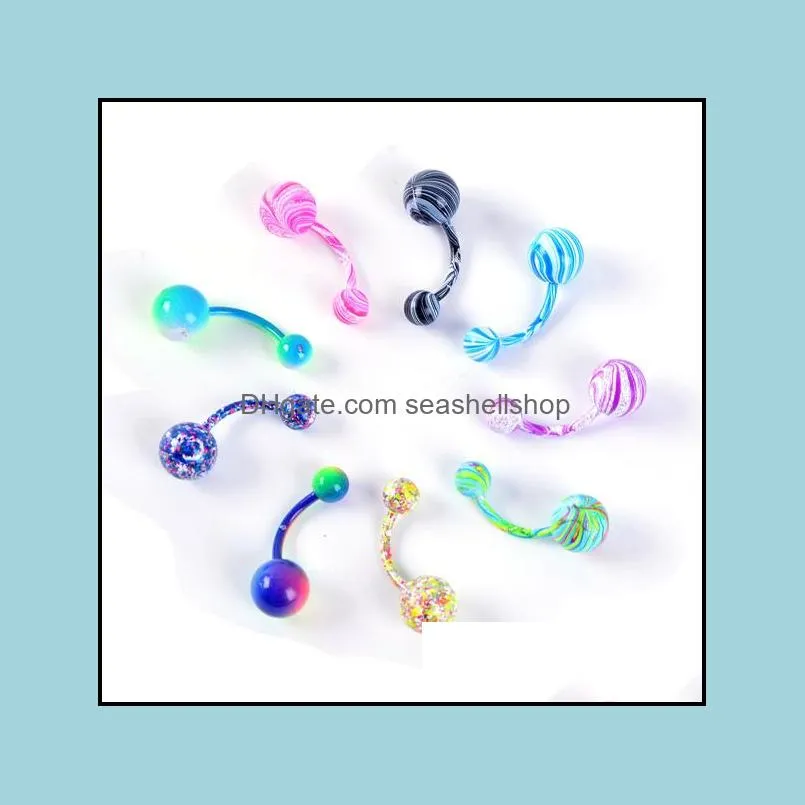 fashion 316 l surgical steel navel rings candy color belly button navel bar ring sexy body piercing jewelry