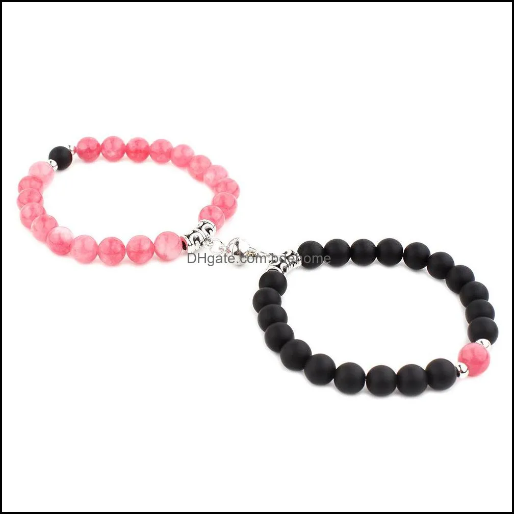magnetic bracelet for women men couple yoga elastic hand strings bangle natural stone bracelets friendship jewelry q386fz