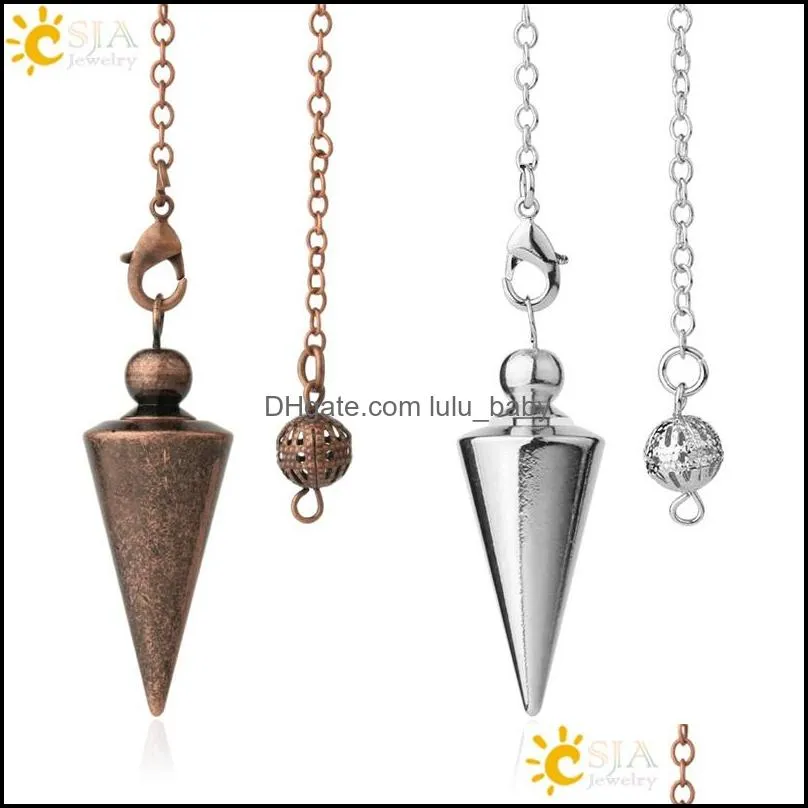 cone metal pendulum for antique copper goldcolor spiritual pendulo radiestesia healing pendule jewelry