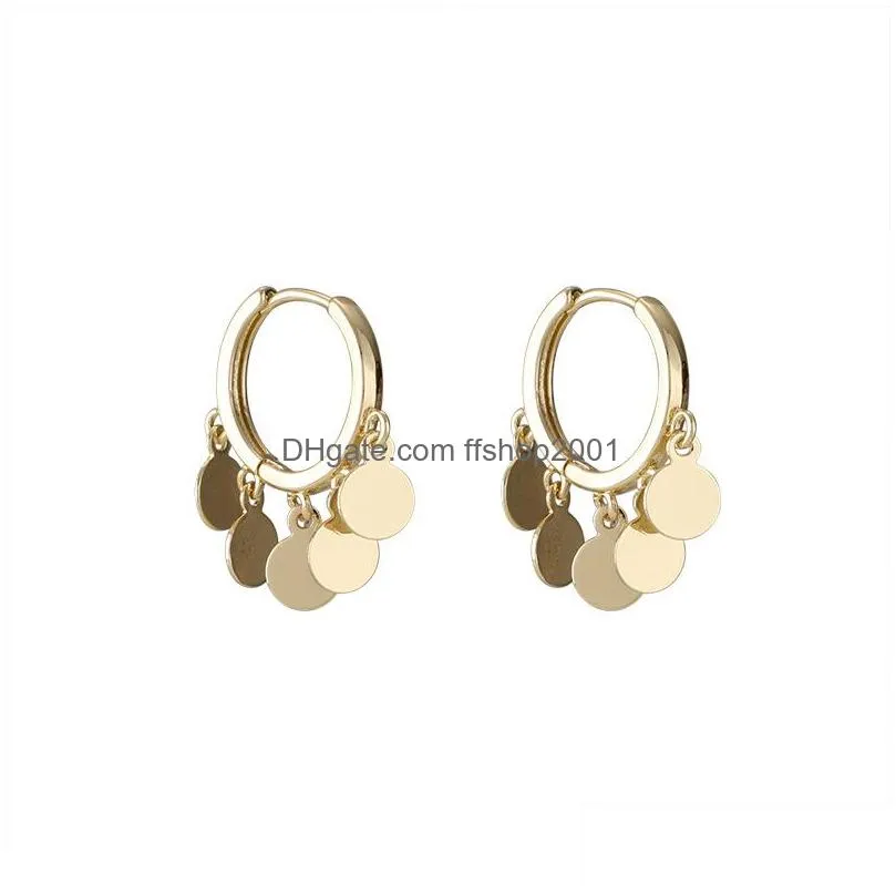 fashion jewelry elegant ear buckle round piece tassels earrings