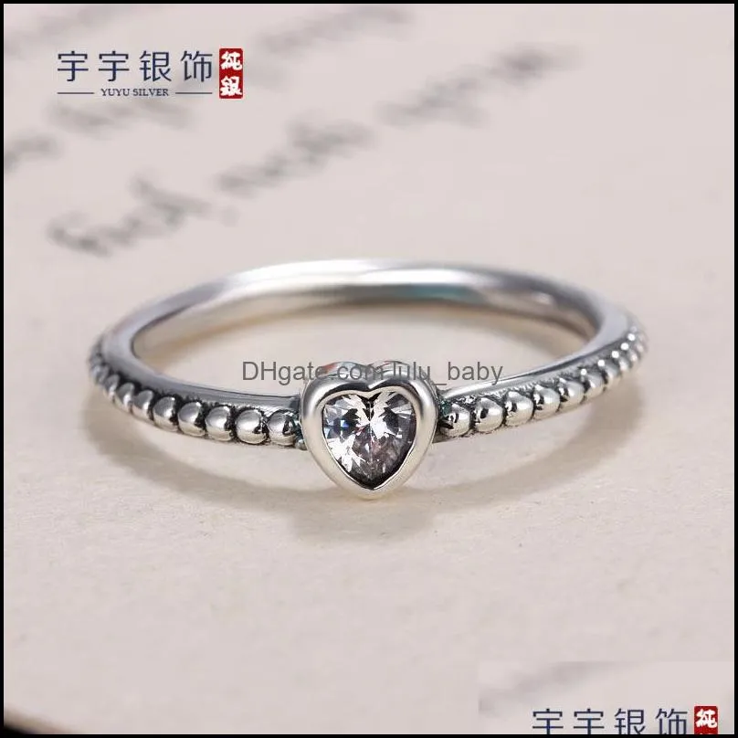 925 silver heart ring fit pandora cz anniversary jewelry for women christmas gift