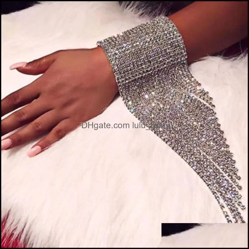 classic luxury shiny rhinestone hand chain for ladys sexy bracelet jewelry boutique link women hand bracelet accessories 570 t2