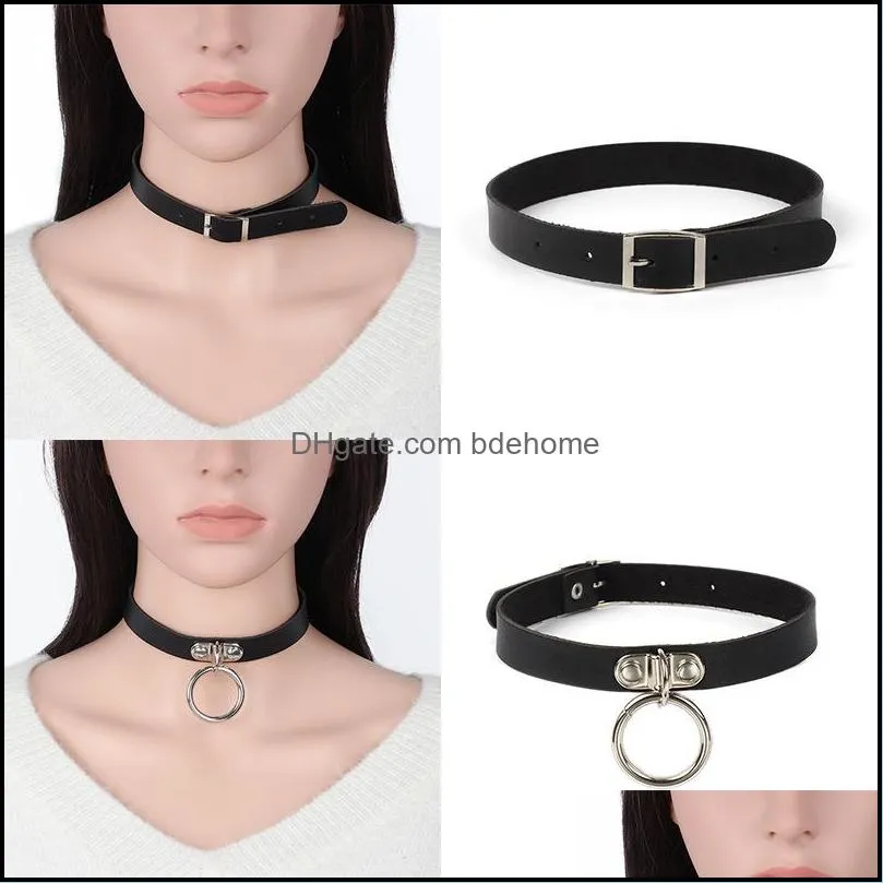 fashion cosplay harajuku punk rock gothic choker necklaces sexy pu leather heart round spike collar chokers necklace body accessories