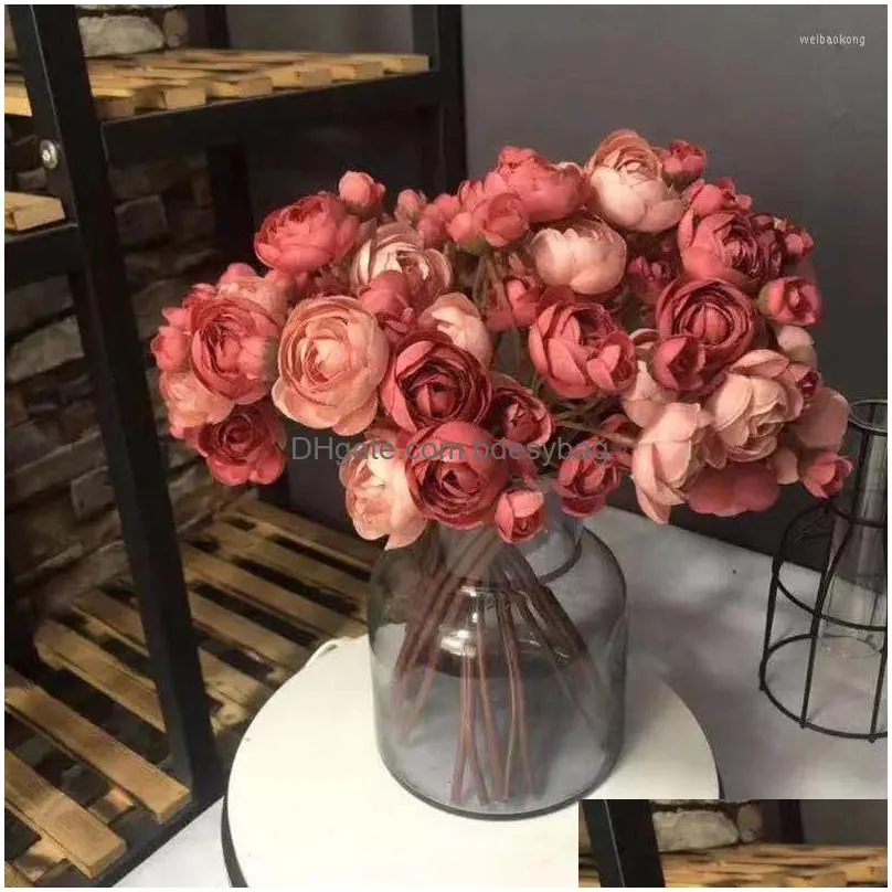 decorative flowers holding fake a small peony flower nordic retro style bouquet decoration living room floral arrangement space displa