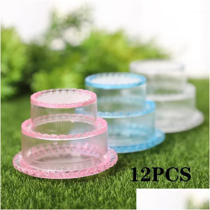 gift wrap 12 pcs transparent ps grade plastic candy box cake model shape storage1