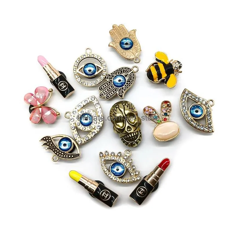  evil eyes metal croc charms designer for decorations golden trend love shoe accessories charms shoes charm ornaments buckles