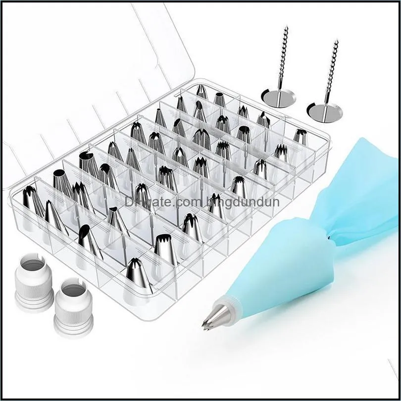 baking pastry tools 42pcs cake decorating kit supplies diy mouth set 36 icing tips 1 bag 2 flower nails pp couplers frostin