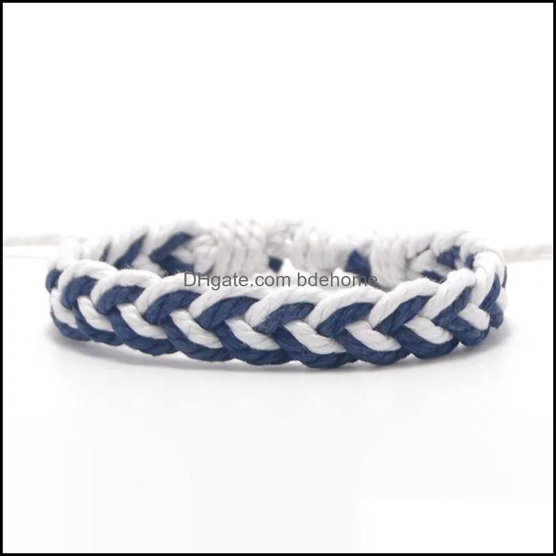 bohemian retro handmade braided bracelet multicolor string cord woven friendship couple bracelets women men b23a