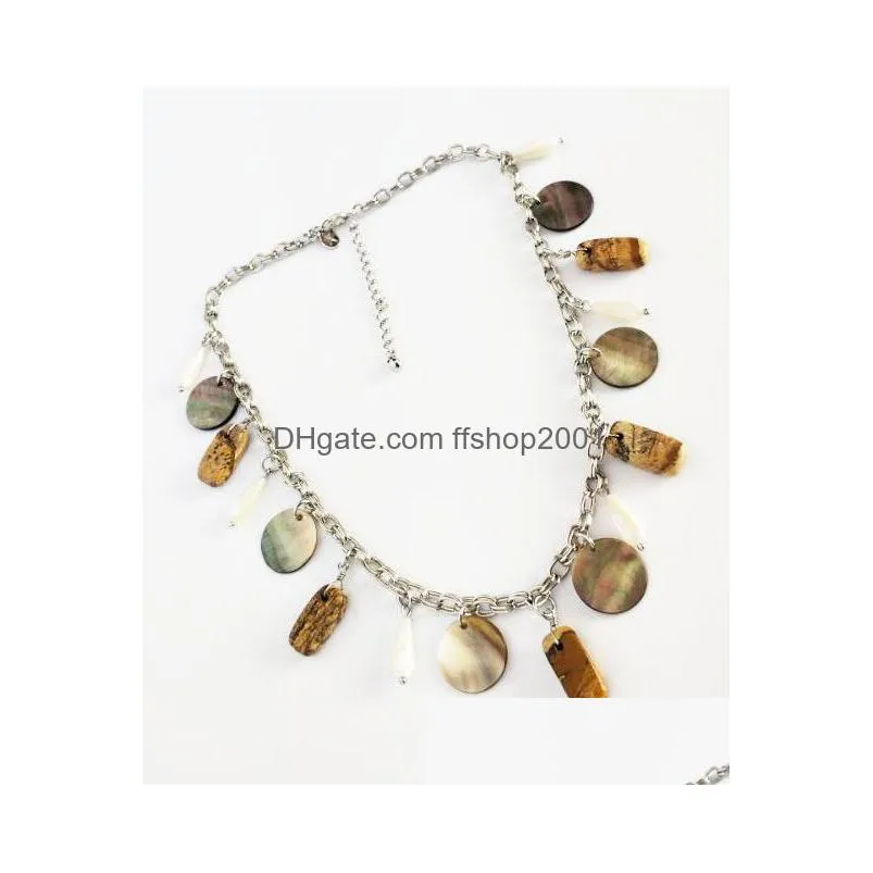 fashion jewelry vintage necklace picture stone shell beads necklace