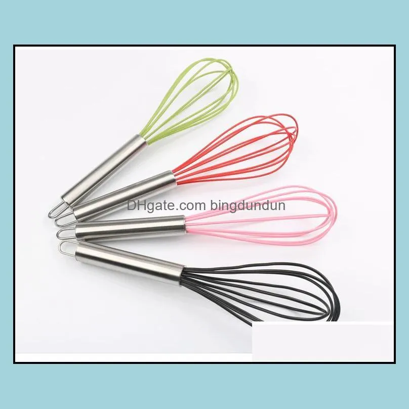 egg tools 400pcs 10 inch silicone coated eggs whisk eggbeater stainless steel handle kitchen gadget by sea rrb14618