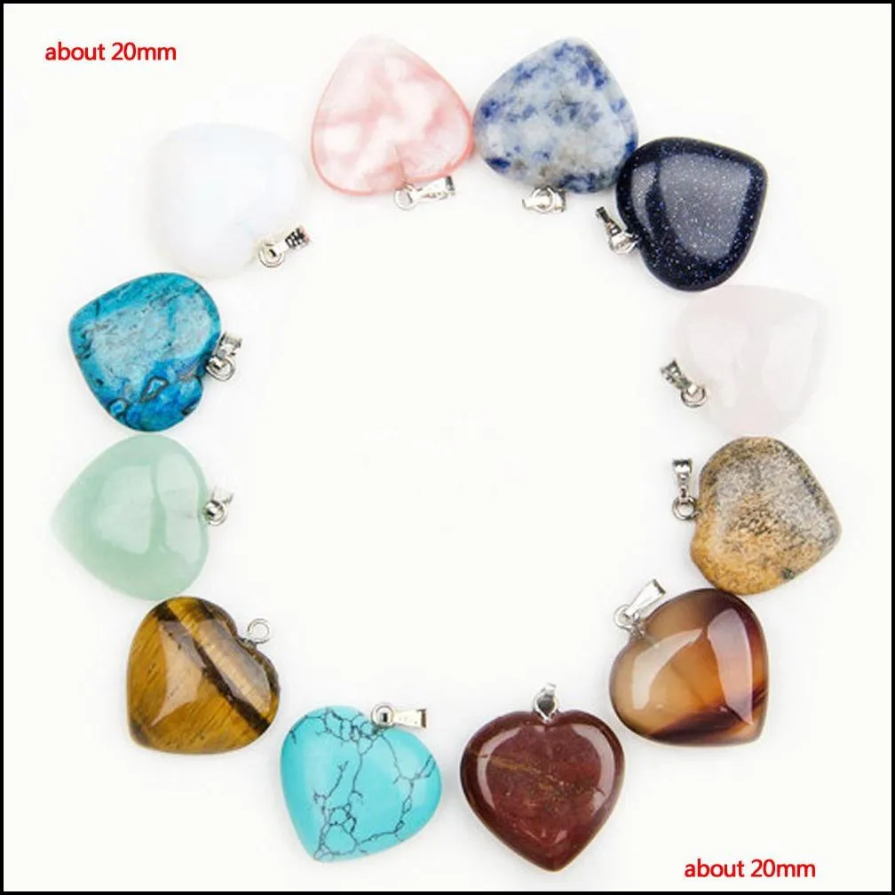 fashion healing crystals point turquoise amethyst rose quartz chakra heart moon natural stone pendants charms for stone