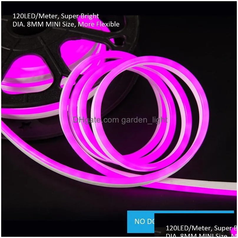 neon led strip flex rope light waterproof ip68 mini led tape 220v 110v tv dimmer flexible ribbon for outdoor lighting
