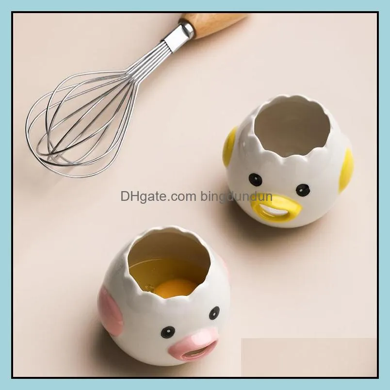 newcute chicken ceramic egg white separator creative egg yolk protein dividers filter baking tools kitchen accessories rrb12619