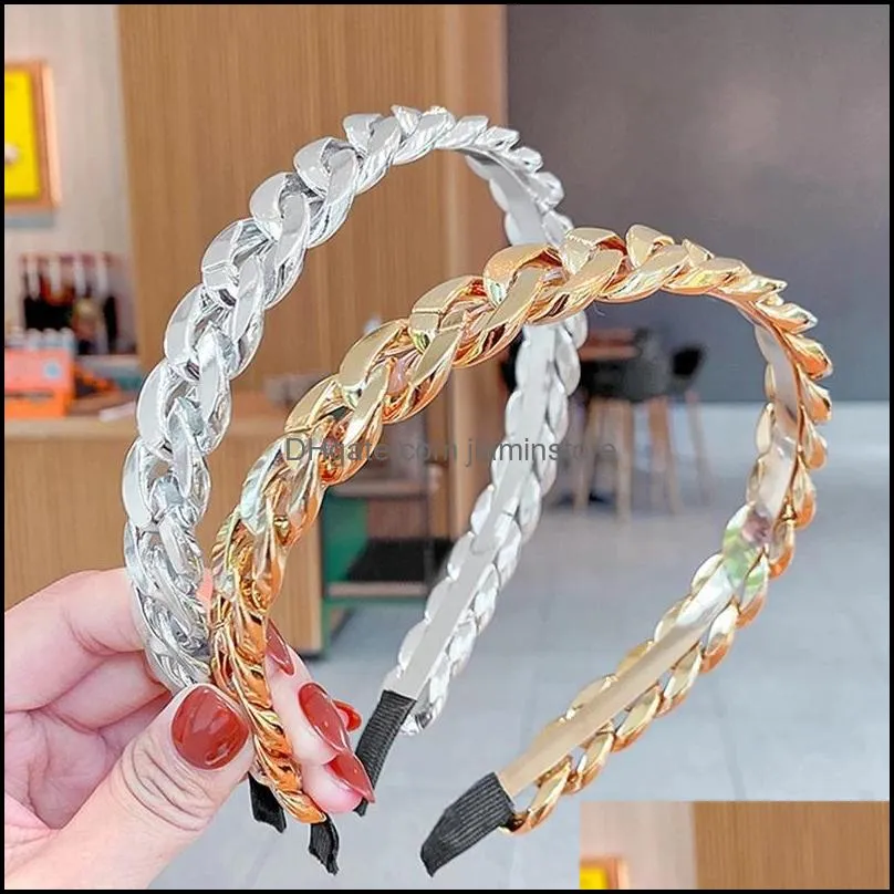 fashion hair head hoop bands resin chain headbands transparent hairband for women colorful bezel hairband girls hair accessories