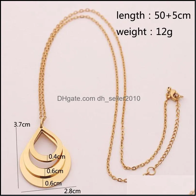 fashion custom stainless steel personality name water drop necklace for women long chain jewelry pendant necklaces 3654 q2