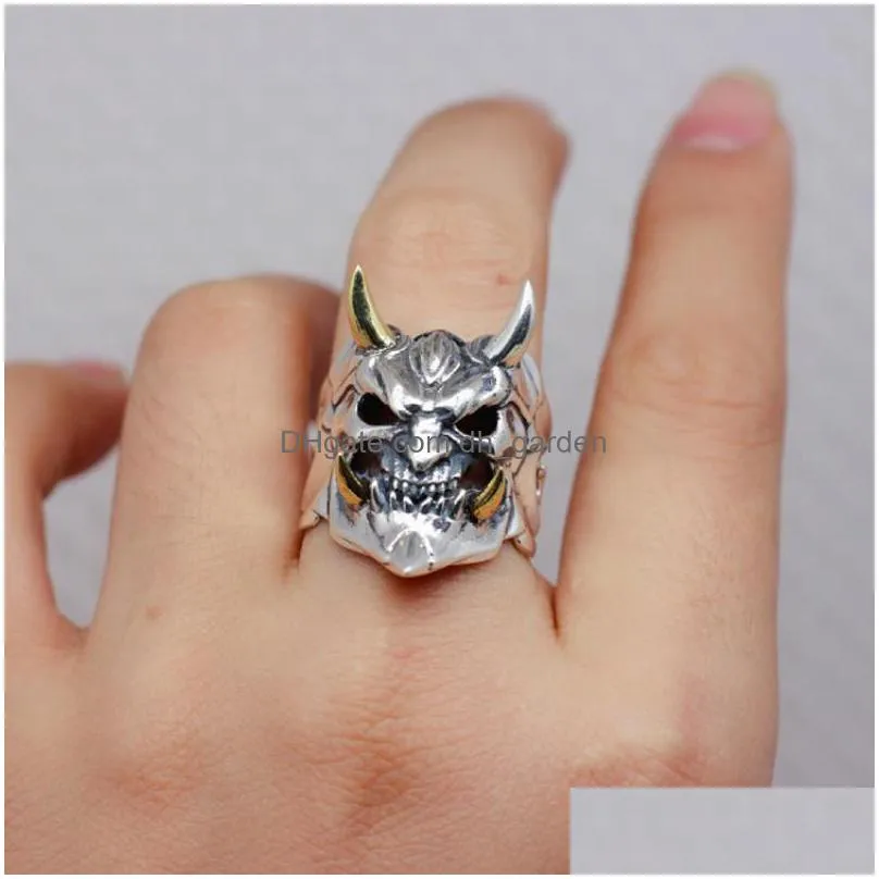 cluster rings mens demon mask fangs ring hip hop fashion party prom jewelry gift