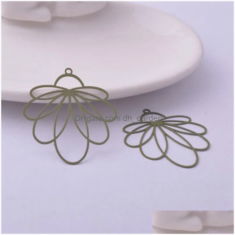 30pcs ab6210 30x30mm brass flower charms diy jelwery accessories