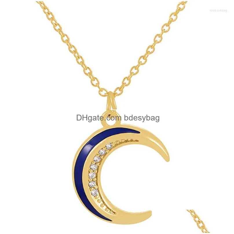 pendant necklaces simple charming moon for women trendy gold color clavicle chain choker statement jewelry 2022 collarespendant