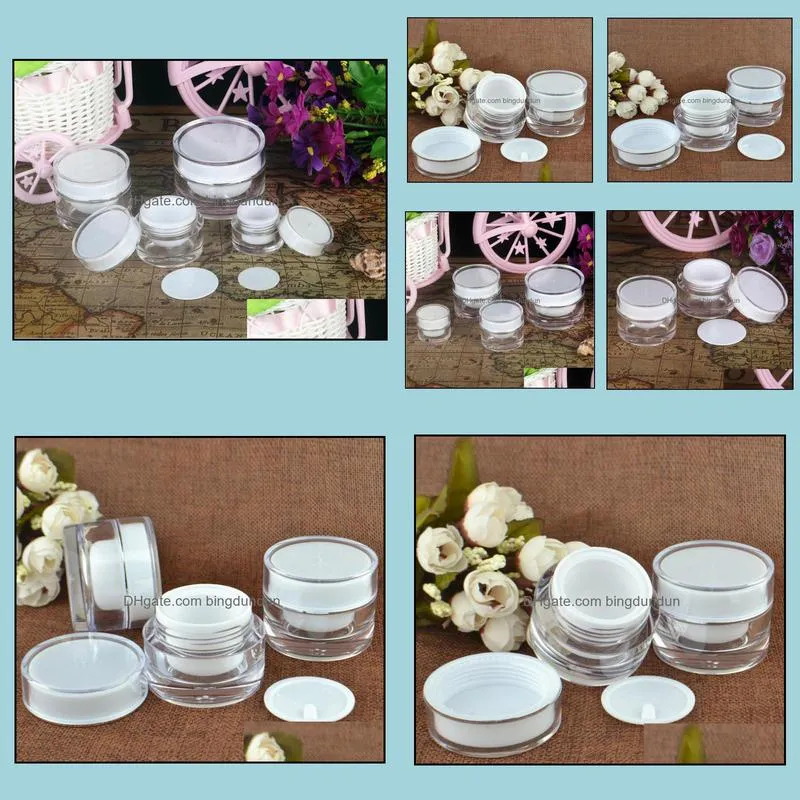 5 10 15 20 30 50g ml round acrylic jar white jar with liner container empty cream jar plastic cosmetic packaging bottle sn1047