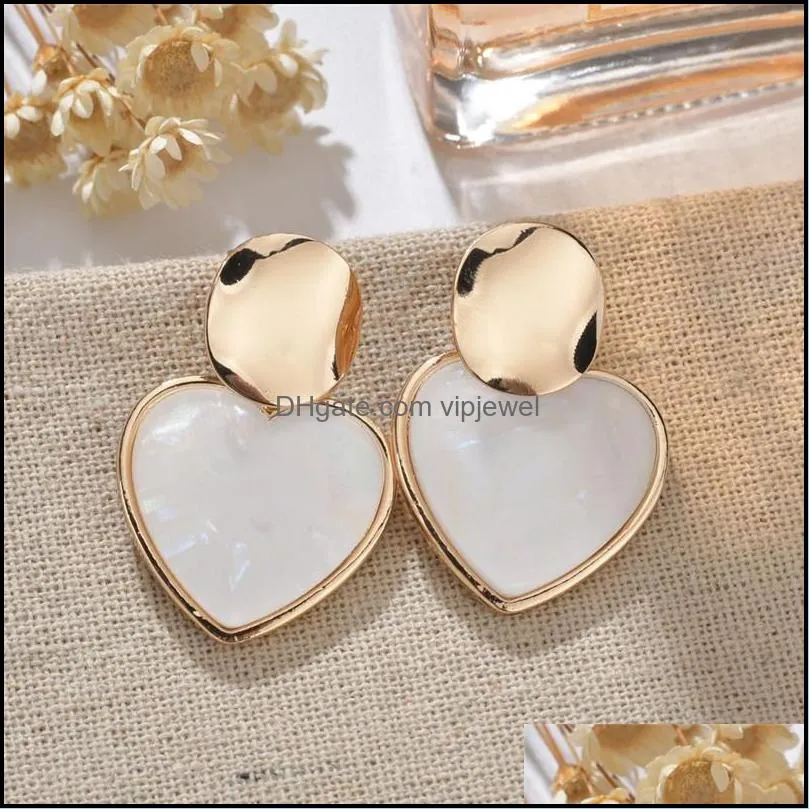 2019 gold korean sequins acrylic earrings for women lover fashion drop round heart dangle earring wedding geometric jewelry