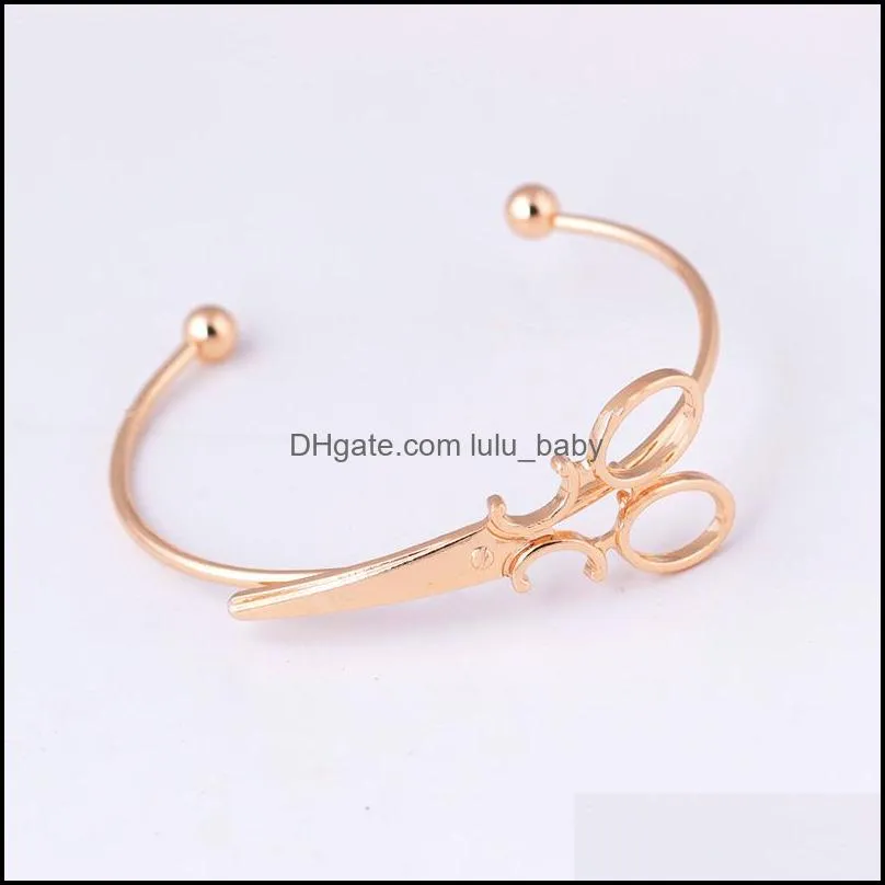 scissors bracelet bangle for women hollow shears bracelets bangles adjustable bracelets hip hop party gifts gold silver plated 527