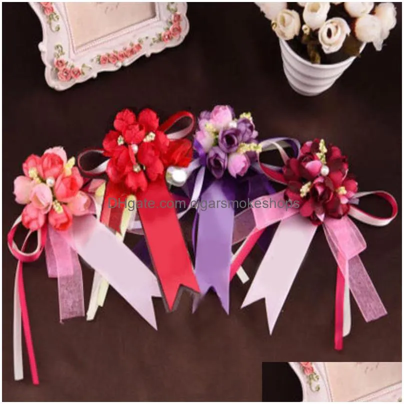 brooch flower for man bridesmaid groom groomsman silk rose flower wedding suit/dress accessories pin decoration