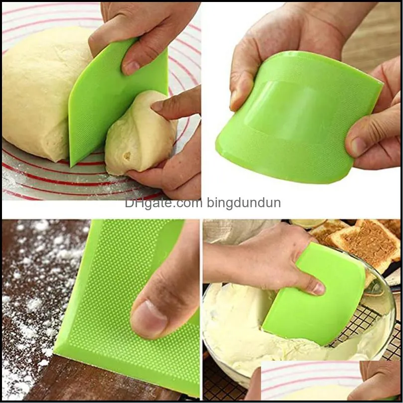 baking pastry tools 2pcs plastic cream smooth cake spatula dough scraper kitchen butter knife cutter